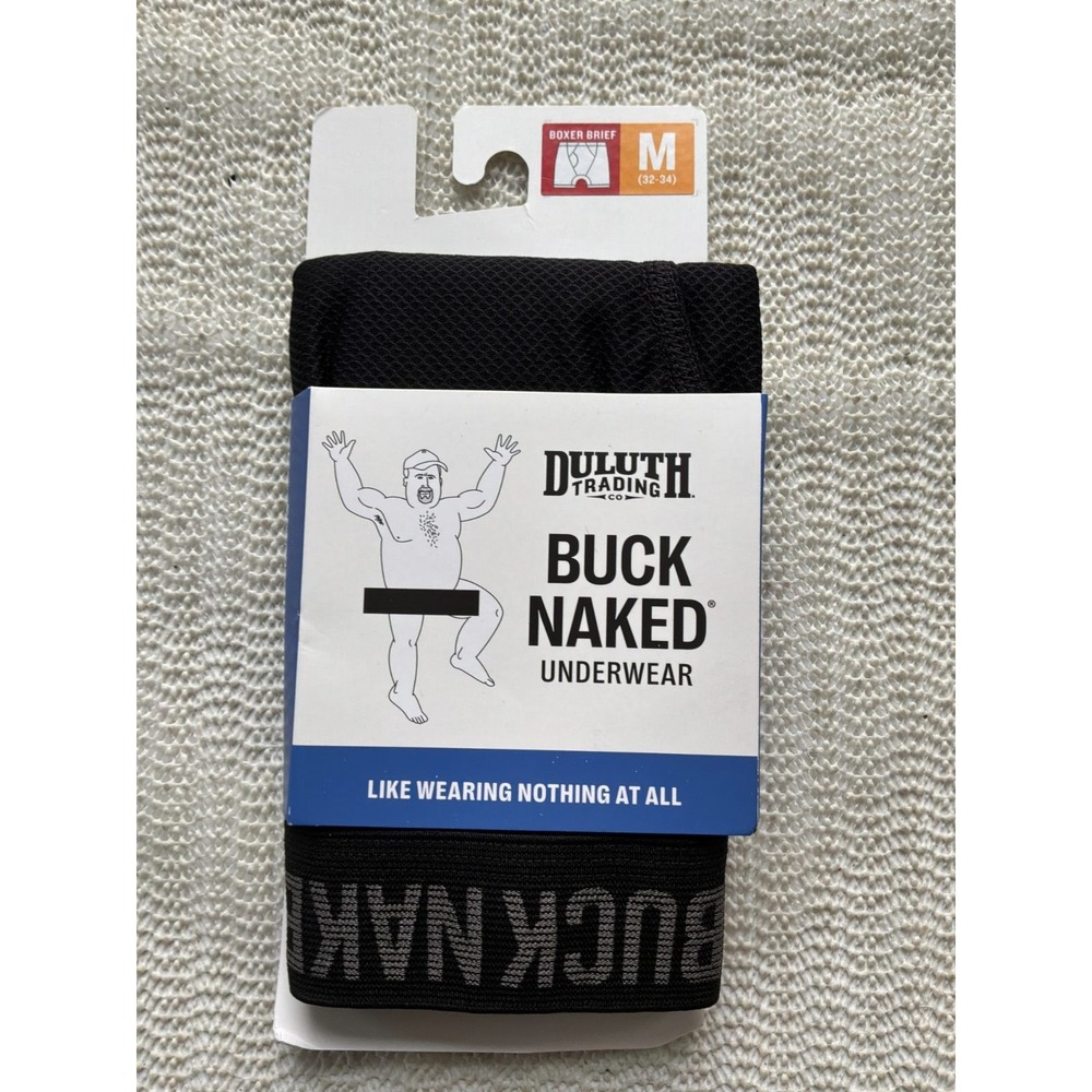Duluth Trading Buck Naked Boxer Briefs Men's Medium 32-34 Black 76015 NWT